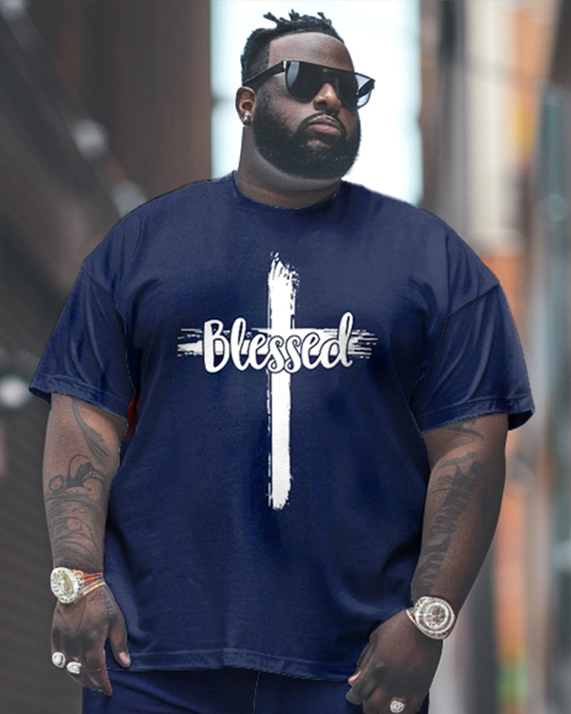 Big & Tall Graphic T-Shirt Pants Set for big men view 2