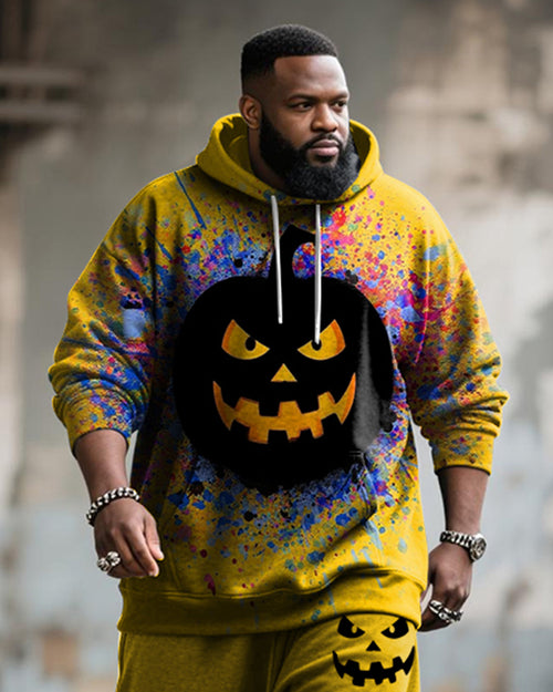 Big & Tall Graphic Graffiti Hoodie Sweatpants Set for big men view 2