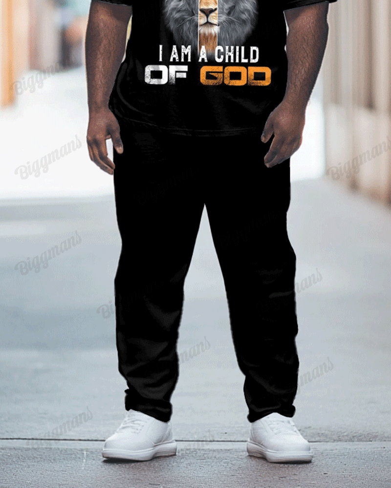 Big & Tall Graphic T-Shirt Pants Set for big men view 3
