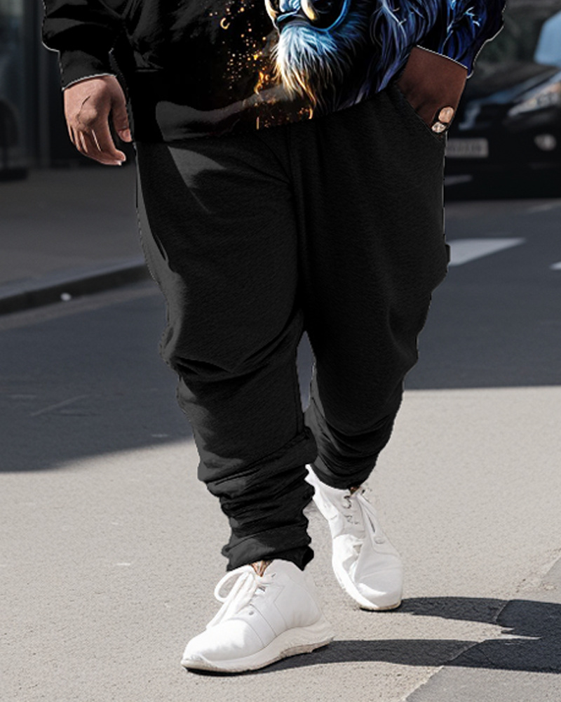 Big & Tall Streetwear Hoodie Sweatpants Set for big men view 3
