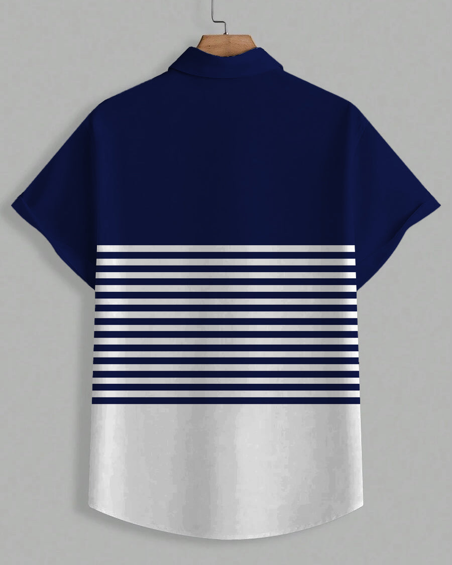 Big & Tall Striped Graphic Short Sleeve Shirt for big men view 2