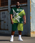 Big & Tall Streetwear T-Shirt Shorts Set for big men view 1