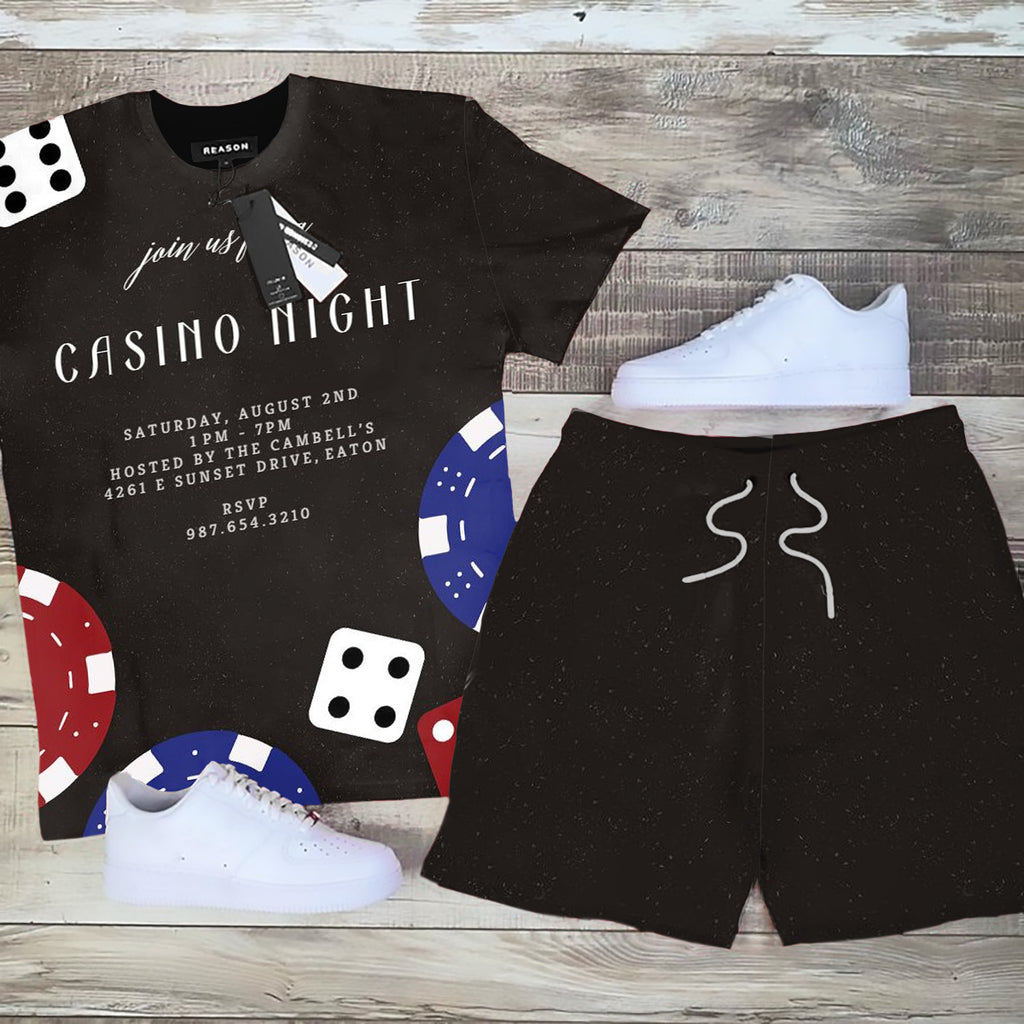 Big & Tall Graphic Streetwear T-Shirt Shorts Set for big men view 2