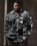Big & Tall Geometric Shirt Pants Set for big men