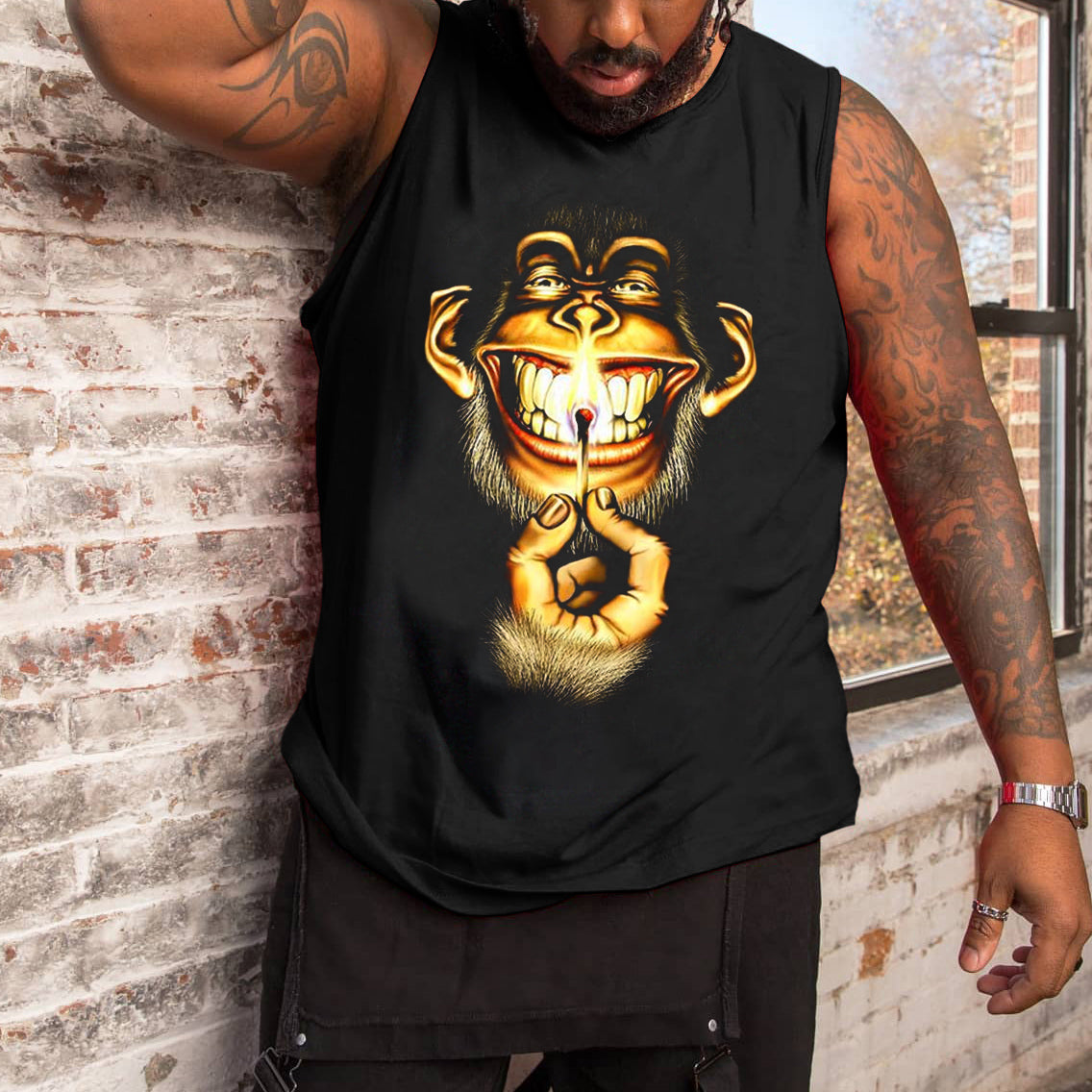 Big & Tall Graphic Tank Top for big men view 2