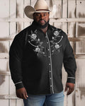Big & Tall Western Long Sleeve Shirt for big men