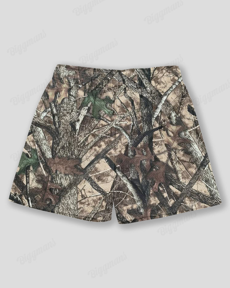 Big & Tall Graphic Camouflage Athletic Shorts for big men view 1