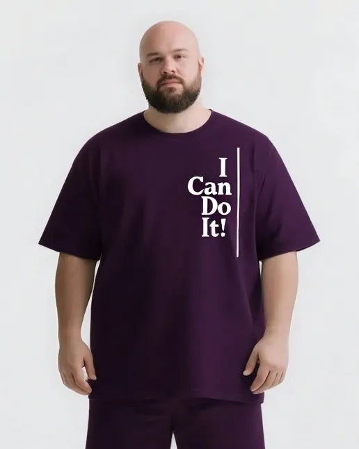 Big & Tall Graphic Streetwear Two-piece Set for big men view 13