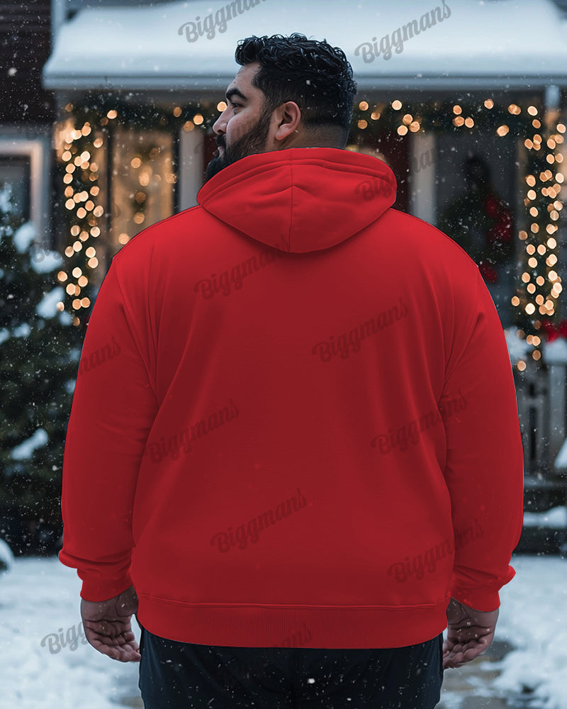 Big & Tall Red Business Casual Streetwear Hoodie for big men view 4