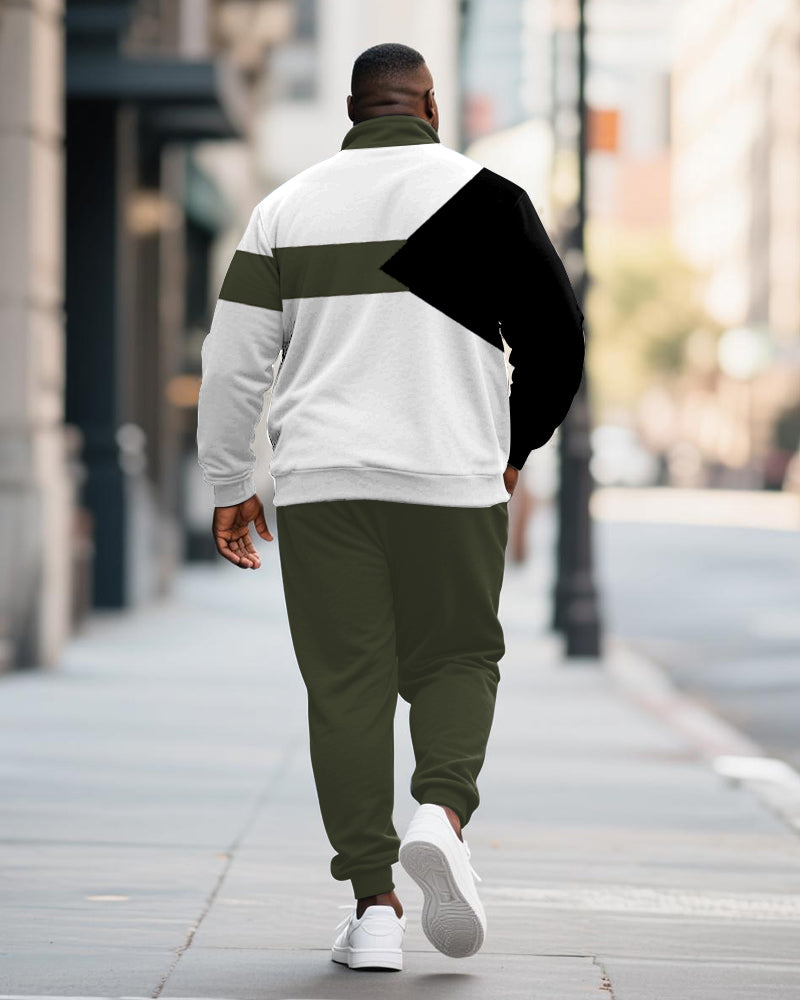 Big & Tall Colorblock Graphic Two-piece Set for big men view 6