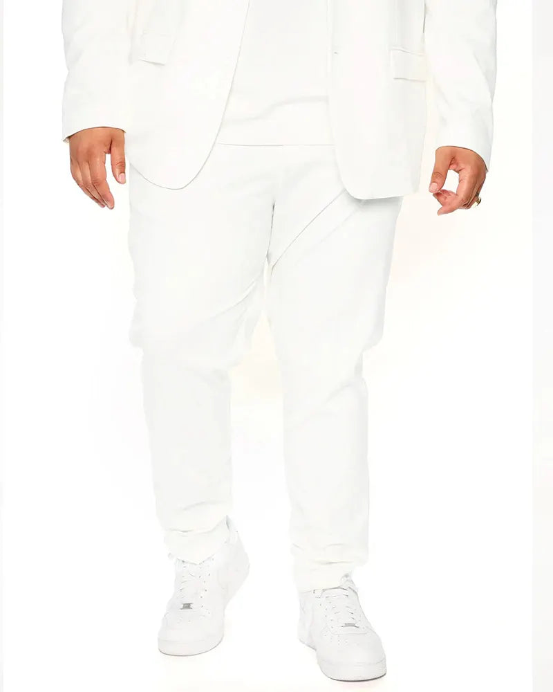 Big & Tall Solid Color Business Casual Two-piece Set for big men view 3