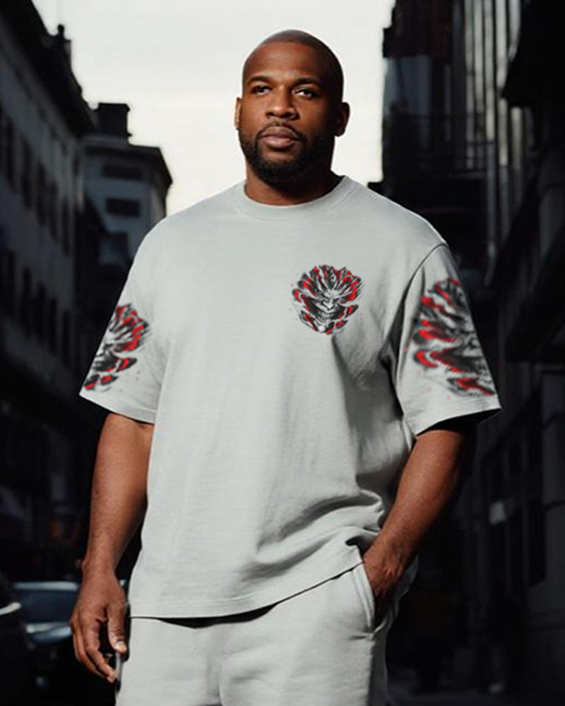 Big & Tall Skull T-Shirt Pants Set for big men view 5