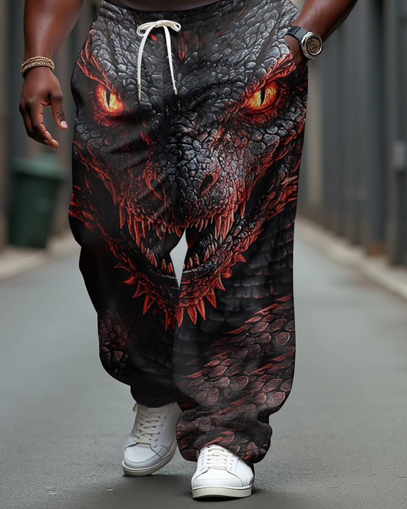 Big & Tall Graphic Athletic Hoodie Sweatpants Set for big men