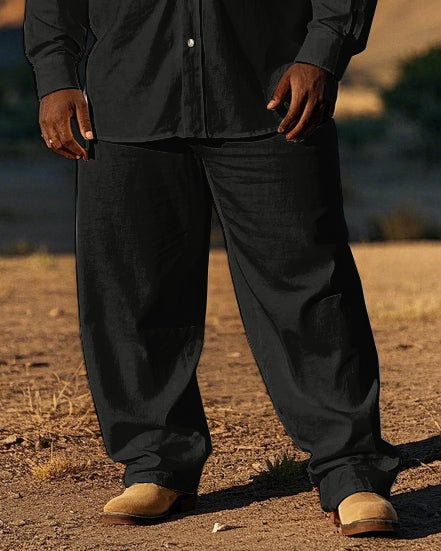 Big & Tall Western T-Shirt Pants Set for big men view 3