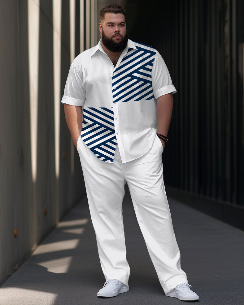 Big & Tall Striped Business Casual Jeans for big men view 1
