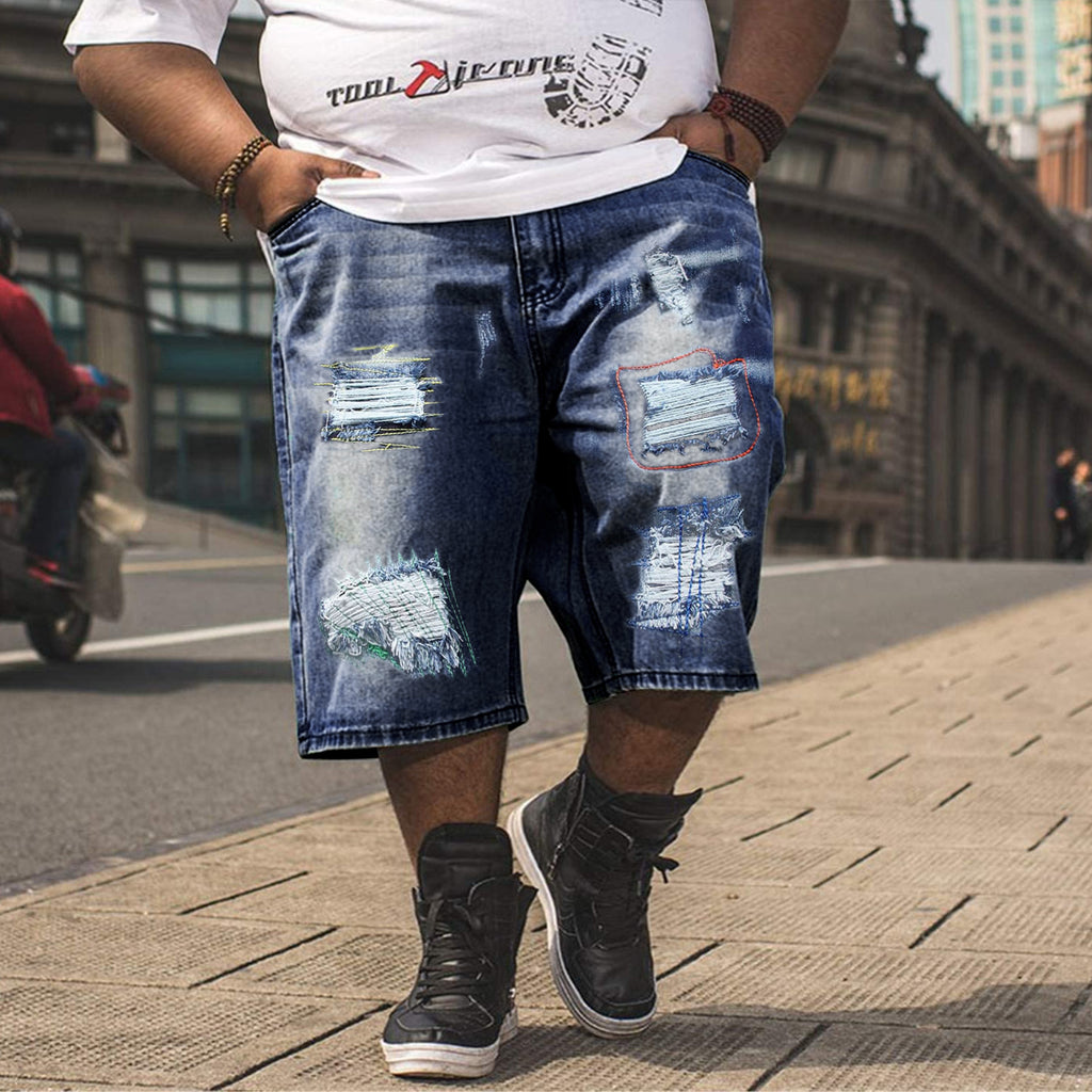 Big & Tall Blue Denim Graffiti Jeans for big men view 2