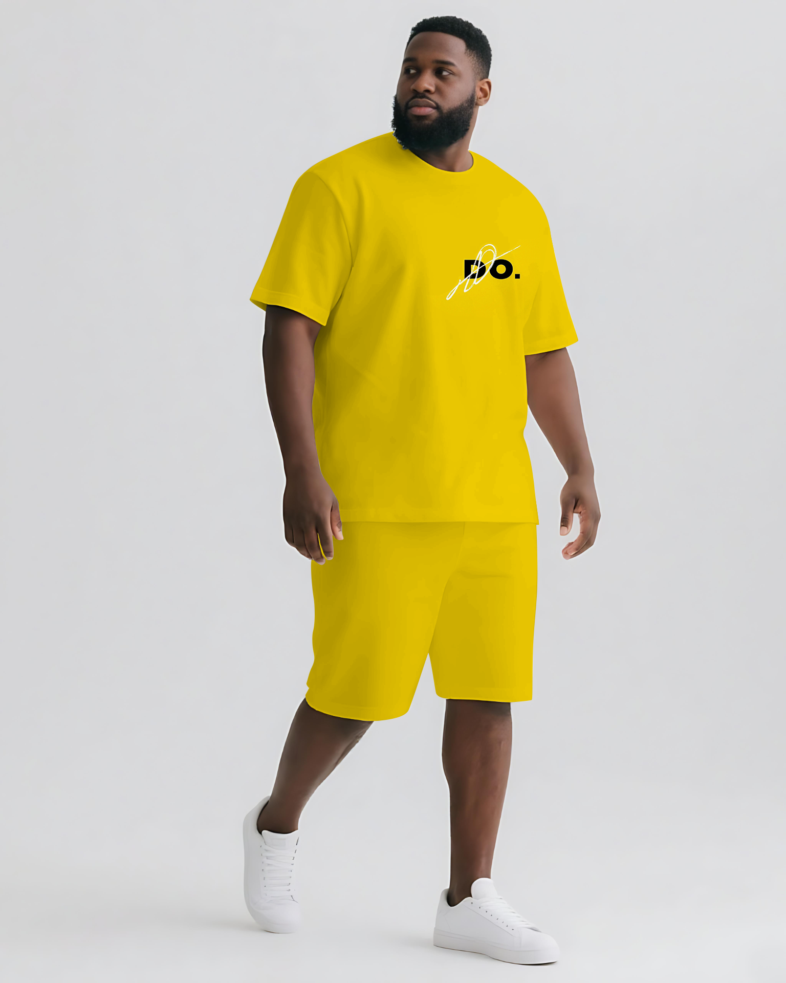 Big & Tall Graphic Streetwear Two-piece Set for big men view 1