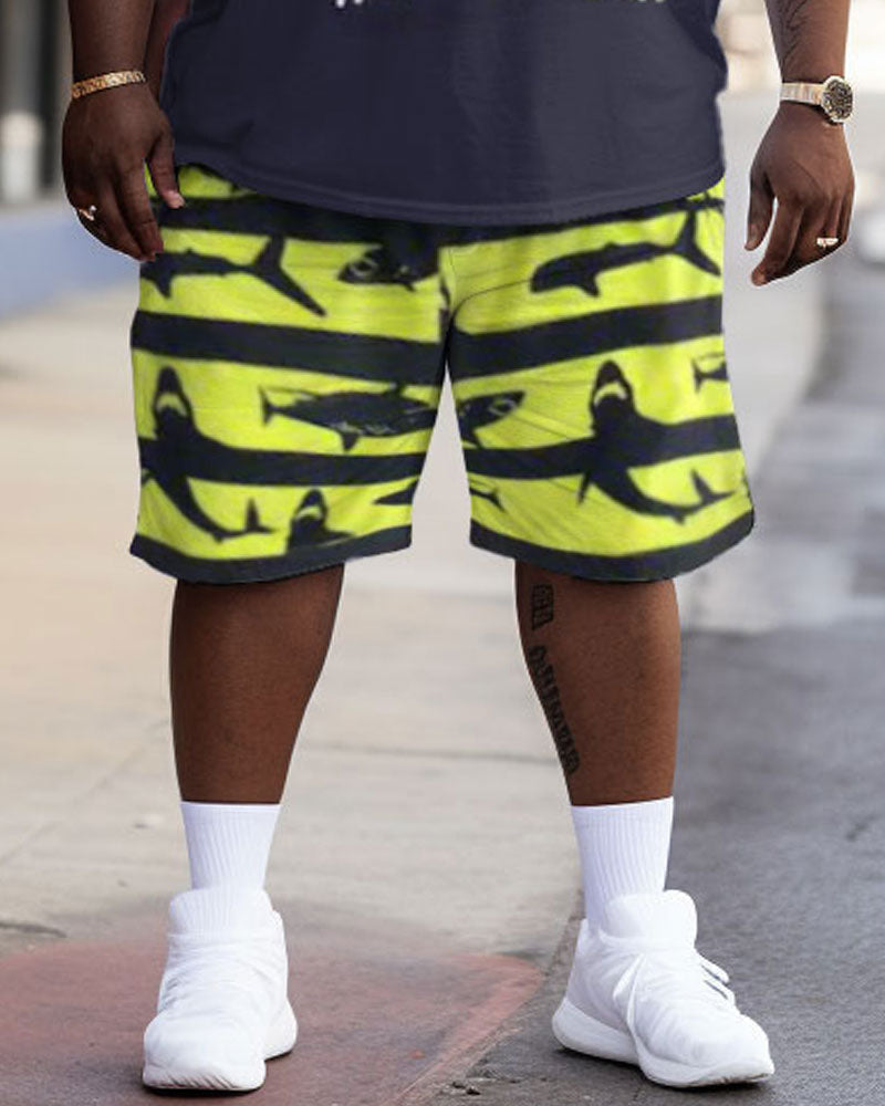 Big & Tall Colorblock Graffiti Two-piece Set for big men view 3