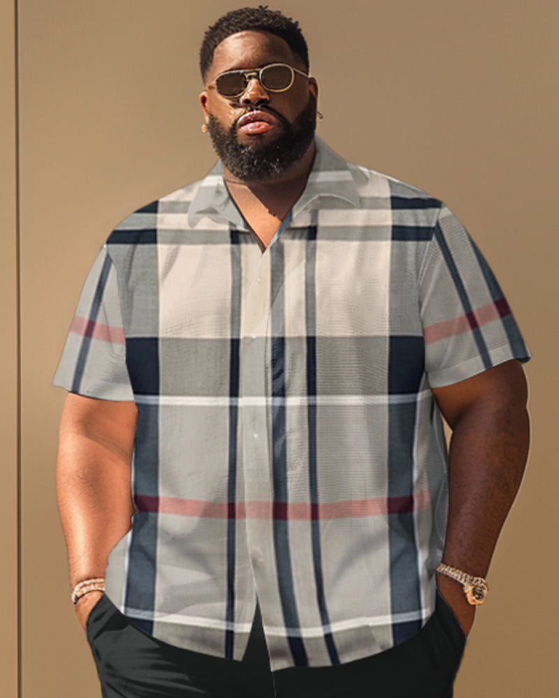 Big & Tall Plaid Graphic Jeans for big men view 3