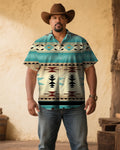 Big & Tall Western Denim Graphic Short Sleeve Shirt for big men view 1