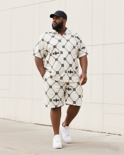 Big & Tall Graphic T-Shirt Shorts Set for big men view 1