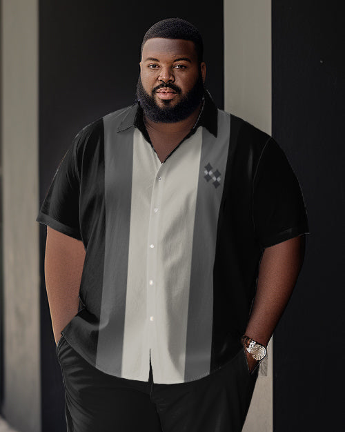 Big & Tall Colorblock T-Shirt Pants Set for big men view 2