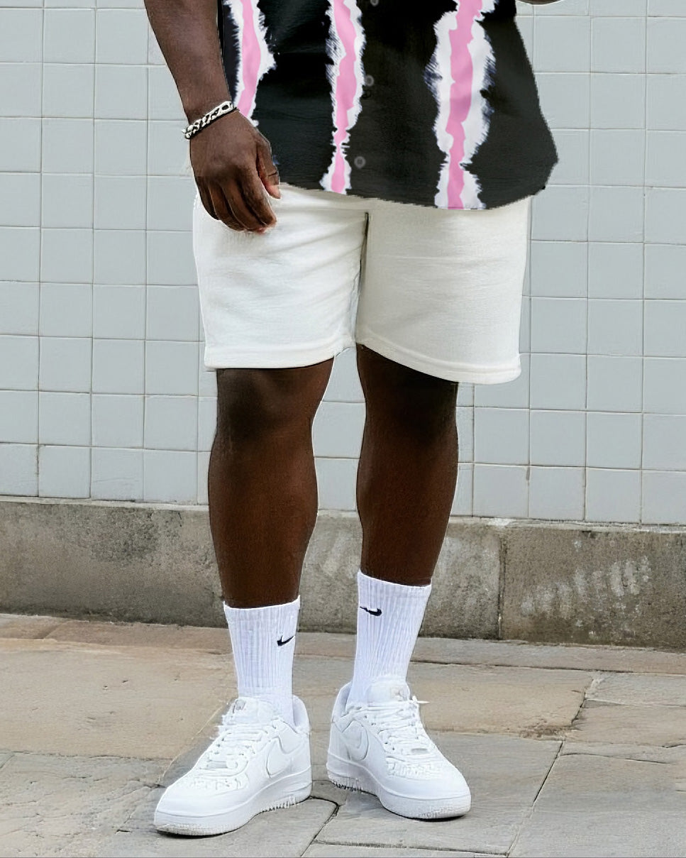 Big & Tall Gradient Graphic T-Shirt Shorts Set for big men view 3