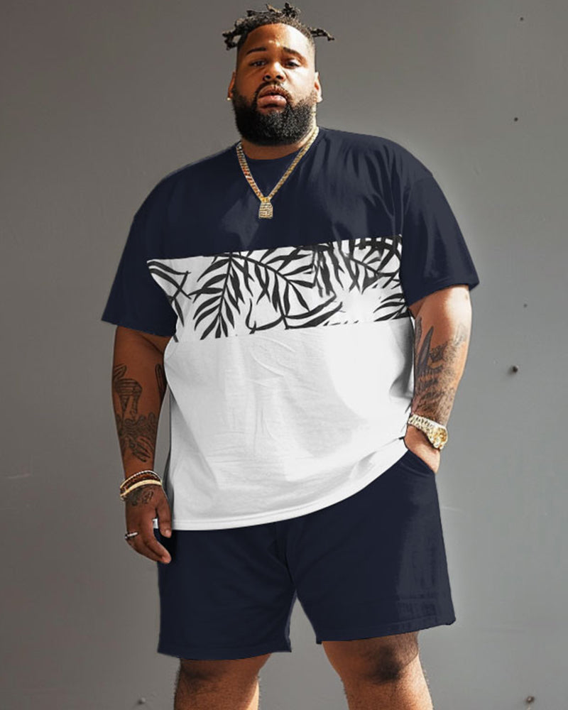 Big & Tall Streetwear T-Shirt Shorts Set for big men view 1