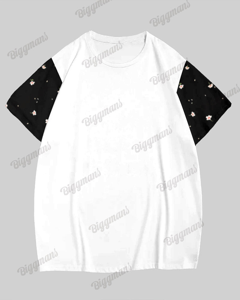 Big & Tall Colorblock Streetwear T-Shirt Shorts Set for big men view 5