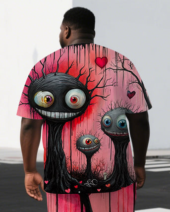 Big & Tall Graphic Streetwear T-Shirt Shorts Set for big men view 2