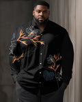 Big & Tall Floral Long Sleeve Shirt for big men