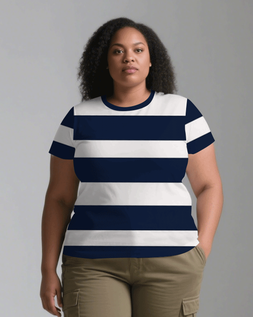 Big & Tall Blue Striped T-Shirt Pants Set for big men view 6