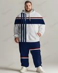 Big & Tall Black White Colorblock Two-Piece Set for men view 1