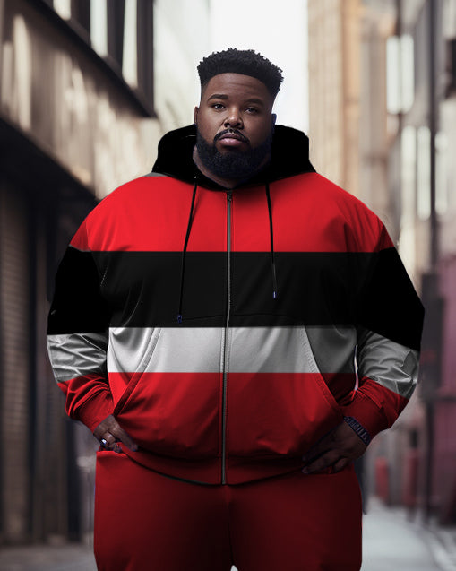 Big & Tall Colorblock Hoodie Sweatpants Set for big men view 2
