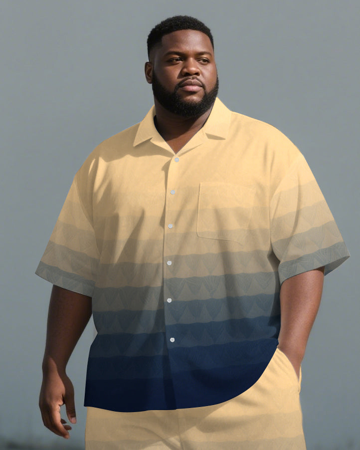 Big & Tall Gradient T-Shirt Shorts Set for big men view 2