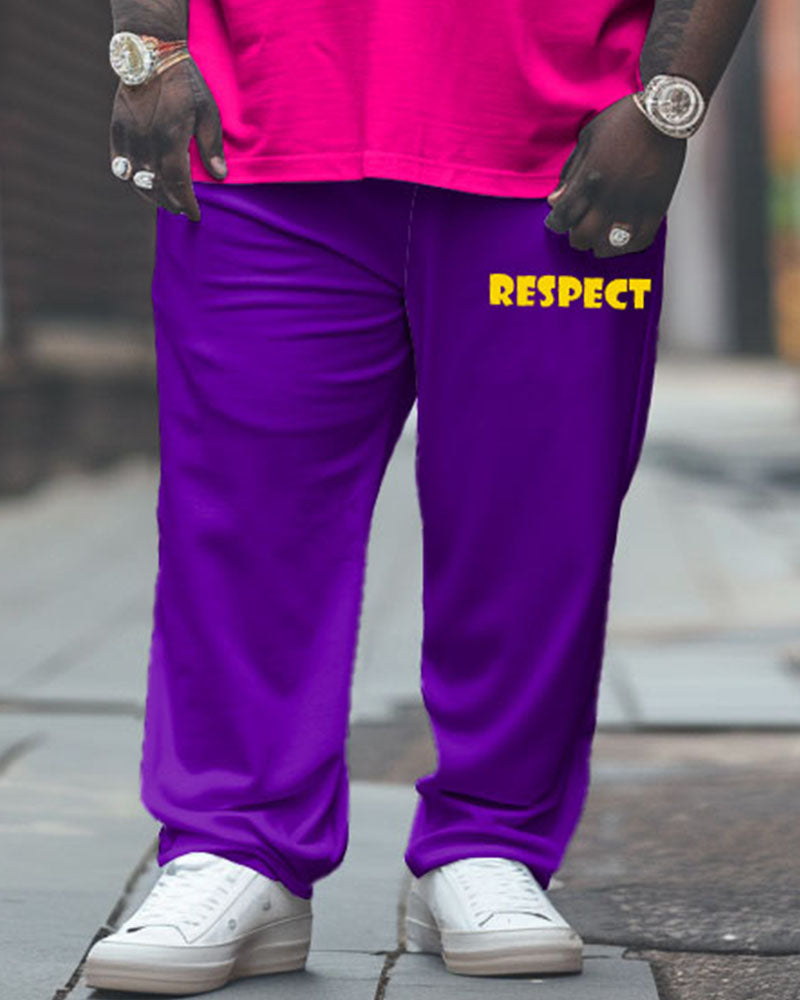 Big & Tall Graphic Graffiti T-Shirt Pants Set for big men view 3