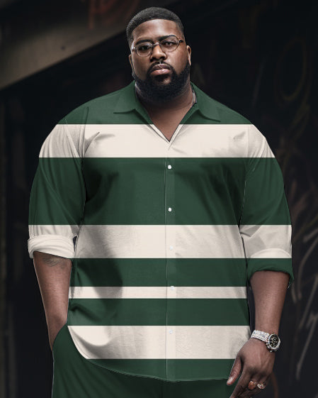 Big & Tall Striped Two-piece Set for big men view 2