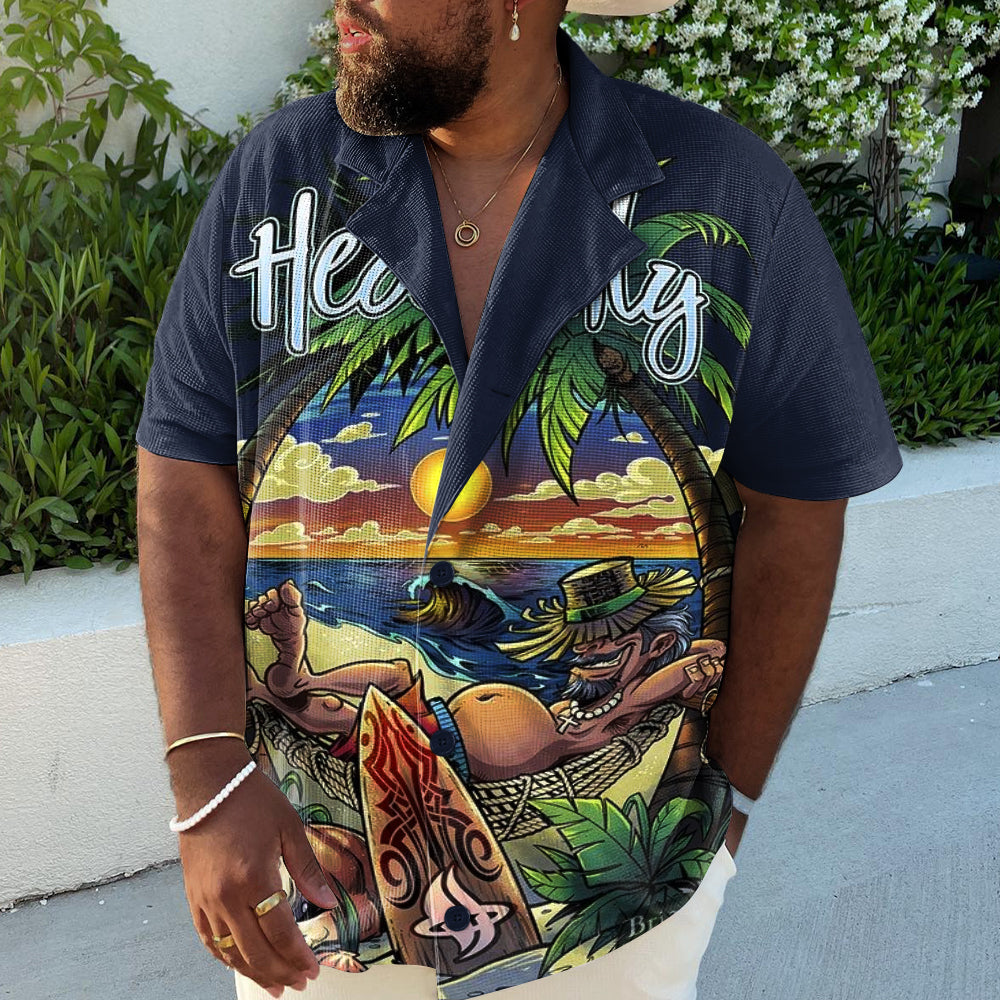 Big & Tall Streetwear Vintage Short Sleeve Shirt for big men view 2