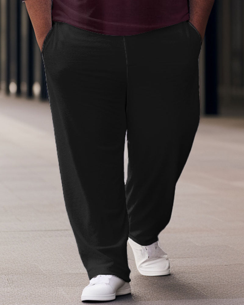 Big & Tall Colorblock Graphic T-Shirt Pants Set for big men view 3