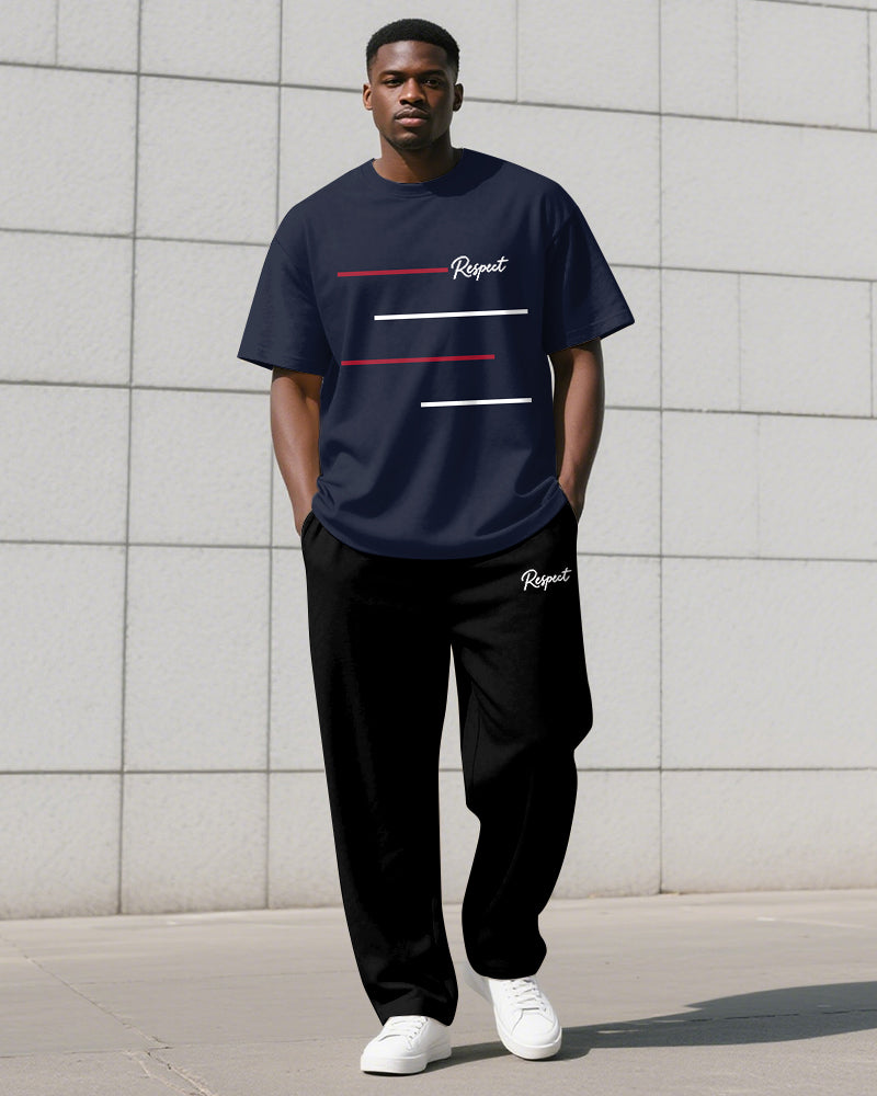 Big & Tall Graphic T-Shirt Pants Set for big men view 7
