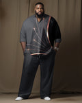 Big & Tall Gradient Geometric T-Shirt Pants Set for big men view 1