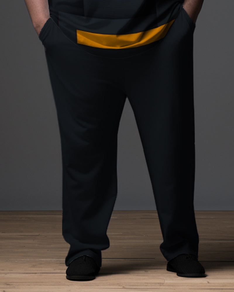 Big & Tall Colorblock Polo Pants Set for big men view 3