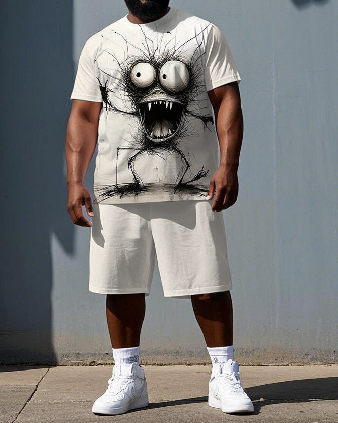 Big & Tall Graphic T-Shirt Shorts Set for big men view 1