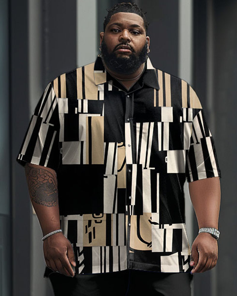 Big & Tall Geometric Graphic Business Casual Jeans for big men view 2