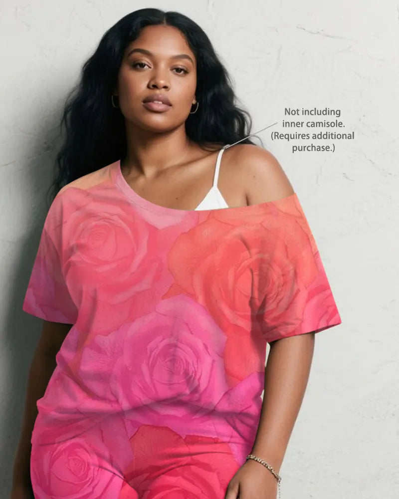 Big & Tall Pink Gradient Graphic Two-piece Set for big men view 3