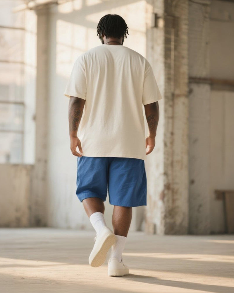 Big & Tall Graffiti Streetwear T-Shirt Shorts Set for big men view 4