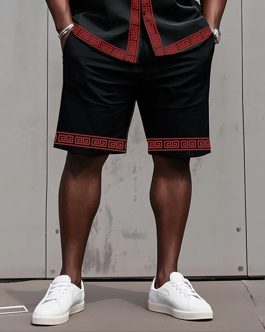 Big & Tall Colorblock T-Shirt Shorts Set for big men view 13
