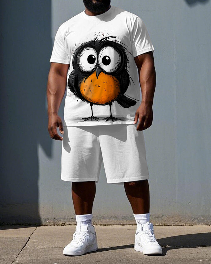 Big & Tall Graphic T-Shirt Shorts Set for big men view 1