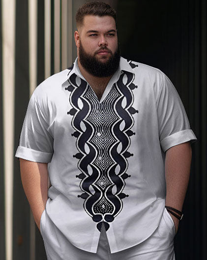 Big & Tall Gradient T-Shirt Pants Set for big men view 2