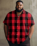 Big & Tall Red Plaid Jeans for big men